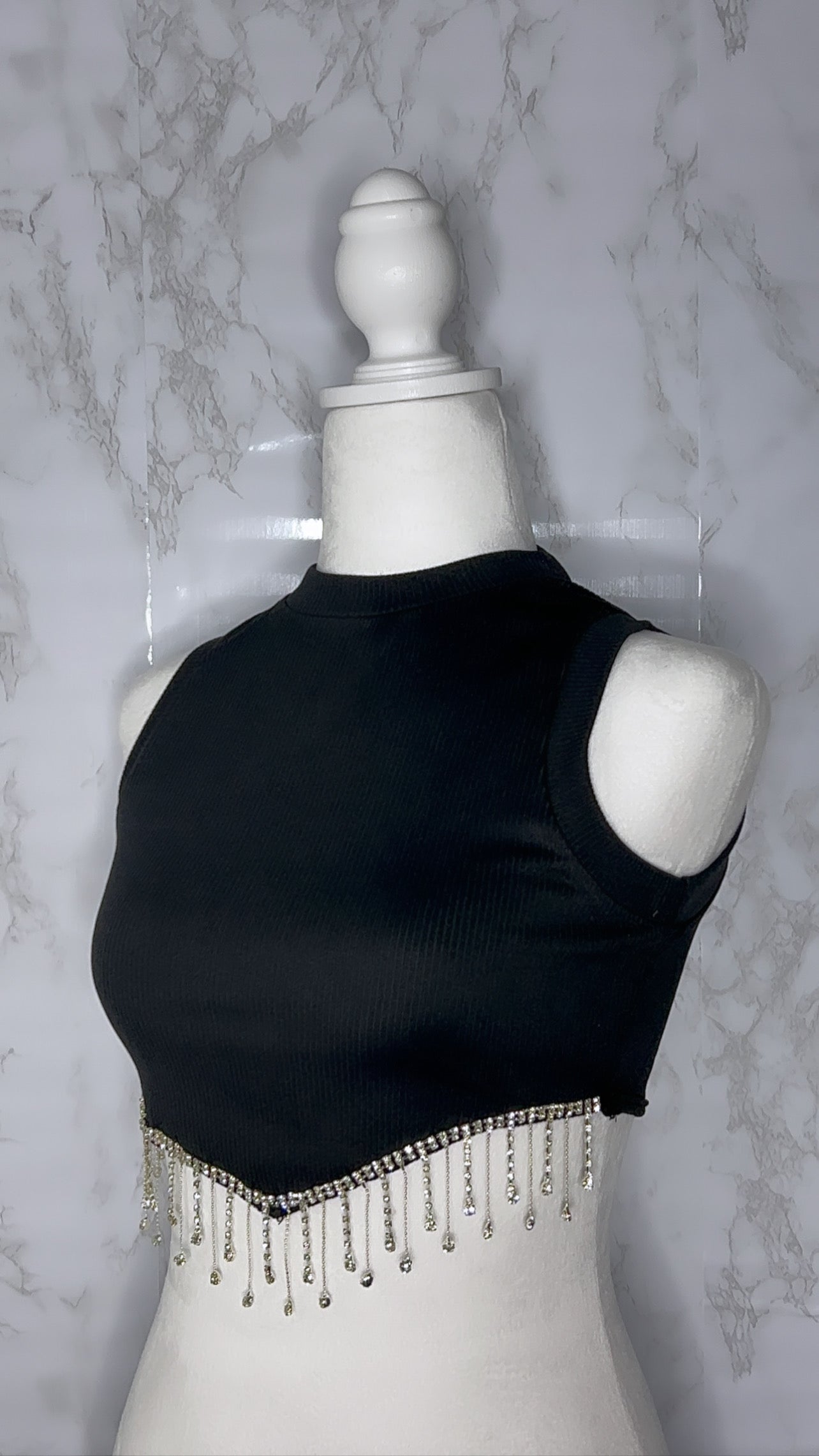 Black Rhinestone Top