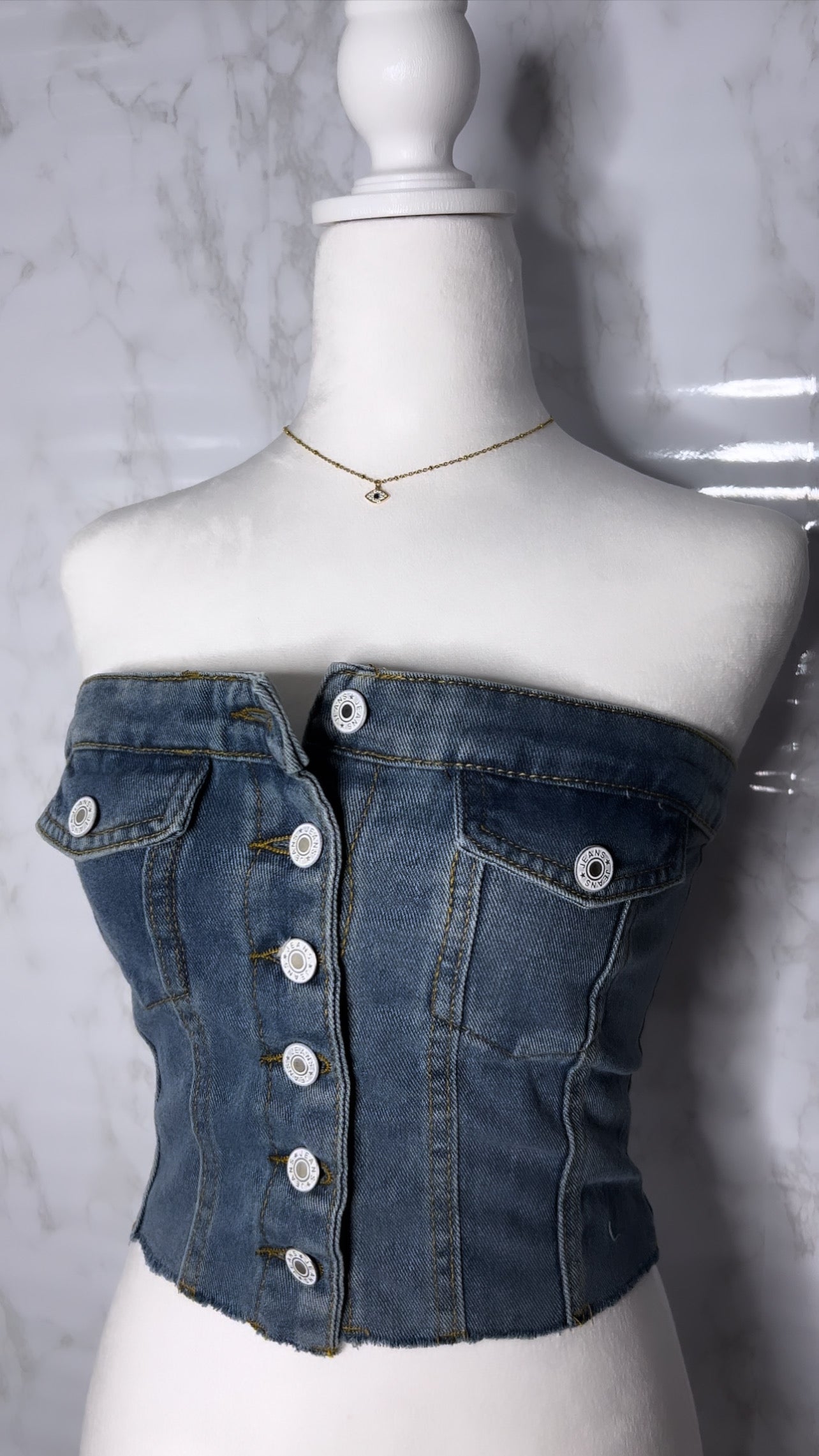 Denim Top; USE CODE: 75OFF