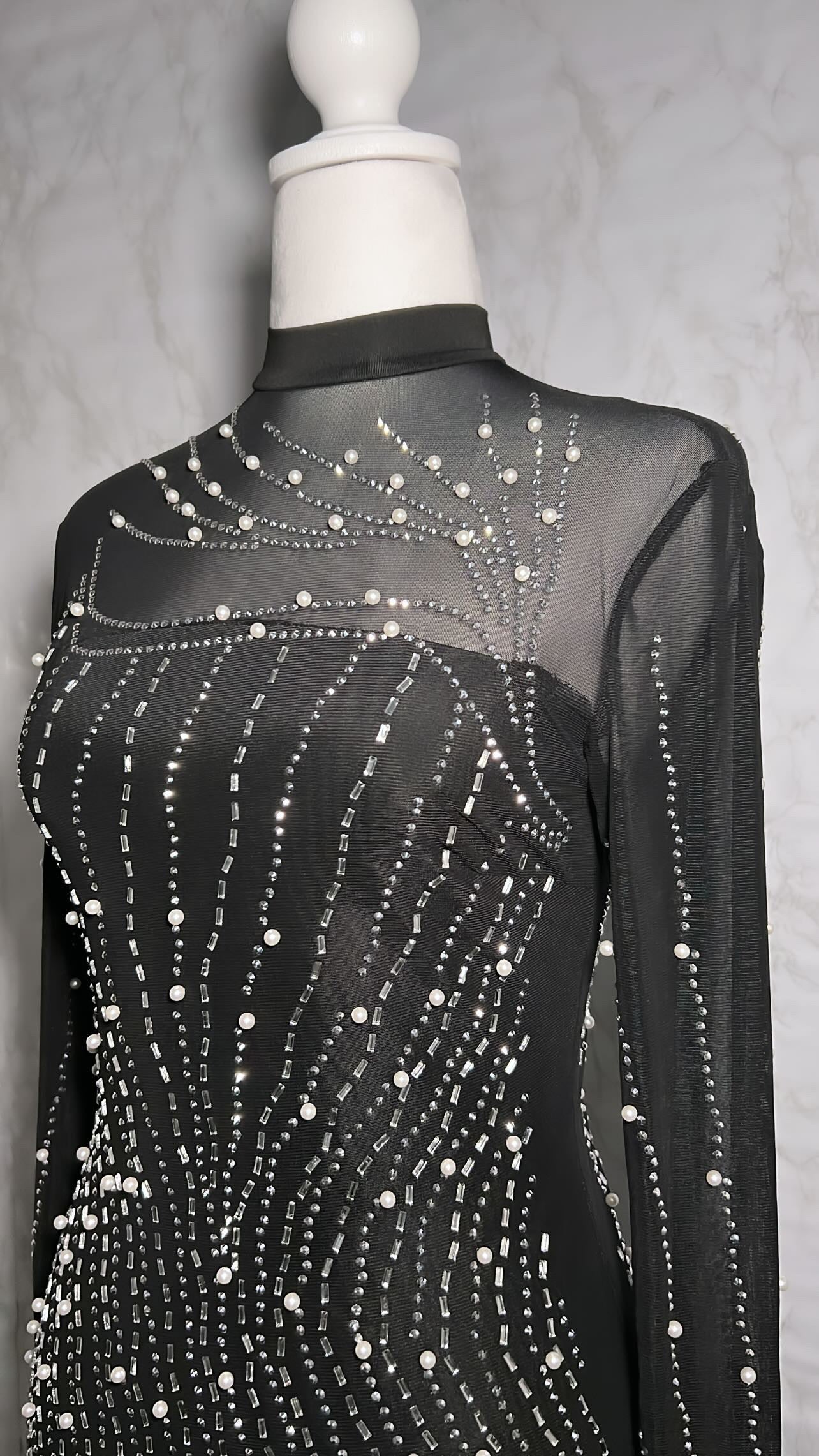 Black Rhinestone Dress